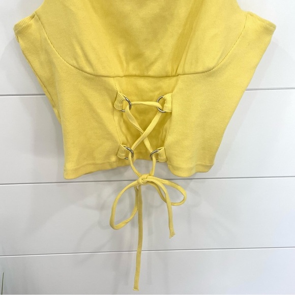 The Ragged Priest Corset Crop Top Yellow Large - Picture 4 of 9